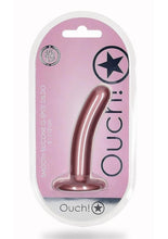 Load image into Gallery viewer, Ouch! Smooth G-Spot Silicone Dildo 5in - Metallic - Rose Gold
