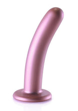 Load image into Gallery viewer, Ouch! Smooth G-Spot Silicone Dildo 6in - Metallic - Rose Gold
