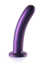 Load image into Gallery viewer, Ouch! Smooth G-Spot Silicone Dildo 7in - Metallic - Purple
