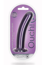 Load image into Gallery viewer, Ouch! Smooth G-Spot Silicone Dildo 7in - Metallic - Purple
