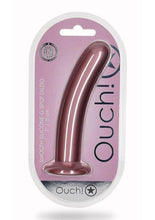 Load image into Gallery viewer, Ouch! Smooth G-Spot Silicone Dildo 7in - Metallic - Rose Gold
