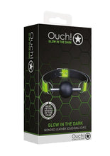 Load image into Gallery viewer, Ouch! Solid Ball Gag - Black/Glow In The Dark/Green
