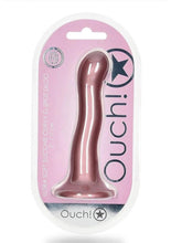 Load image into Gallery viewer, Ouch! Ultra Soft Curvy G-Spot Silicone Dildo 7in - Mettalic - Rose Gold
