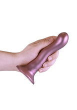 Load image into Gallery viewer, Ouch! Ultra Soft Curvy G-Spot Silicone Dildo 7in - Metalic
