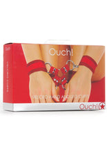 Load image into Gallery viewer, Ouch! Velcro Hand and Leg Cuffs - Red
