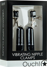 Load image into Gallery viewer, Ouch! Vibrating Nipple Clamps - Black
