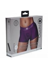 Load image into Gallery viewer, Ouch! Vibrating Strap-On Boxer Rechargeable - Purple - Large/Medium
