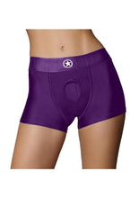 Load image into Gallery viewer, Ouch! Vibrating Strap-On Boxer Rechargeable - Purple - Small/XSmall
