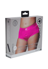 Load image into Gallery viewer, Ouch! Vibrating Strap-On Brief Rechargeable - Pink - XLarge/XXLarge
