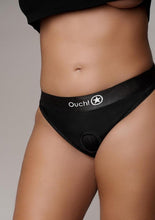 Load image into Gallery viewer, Ouch! Vibrating Strap-On Hipster Rechargeable - Black - XLarge/XXLarge
