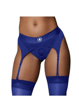 Load image into Gallery viewer, Ouch! Vibrating Strap-On Thong Rechargeable - Blue - Large/Medium
