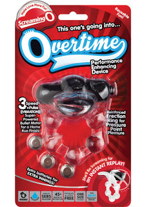 Overtime Silicone Vibrating Cock Ring Waterproof - Black