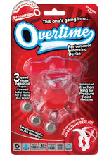 Load image into Gallery viewer, Overtime Silicone Vibrating Cock Ring Waterproof - Red
