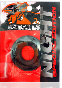 Oxballs Atomic Jock Do-Nut-2 Fatty Silicone Plus+ Cock Ring - Night Edition - Black