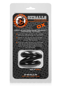 Oxballs Atomic Jock Z-Balls Cock Ring and Ball Stretcher - Black