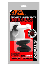 Load image into Gallery viewer, Oxballs Atomic Jock Z-Balls Cock Ring and Ball Stretcher Night Edition - Black

