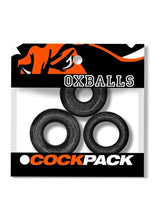 Load image into Gallery viewer, Oxballs Cockpack Multi Design Cockrings (3 Pack) - Black Mica

