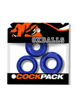 Load image into Gallery viewer, Oxballs Cockpack Multi Design Cockrings (3 Pack) - Blue Fire
