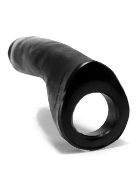 Oxballs Penetrator Silicone Cock Ring Dildo - Black - 7in