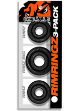 Load image into Gallery viewer, Oxballs Rimrings Multi Size Cockrings - Black - 3 Pack
