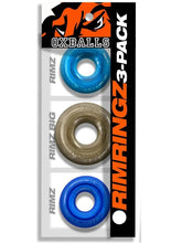 Load image into Gallery viewer, Oxballs Rimringz Multi Size Cock Rings (3 Pack) - Cool - Blue
