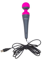 Load image into Gallery viewer, Palmpower Plug and Play Rechargeable Silicone Wand Massager - Gray/Pink
