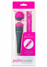 Load image into Gallery viewer, Palmpower Plug and Play Rechargeable Silicone Wand Massager - Gray/Pink
