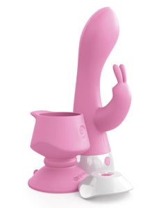 3Some Wall Banger Rabbit Silicone Vibrator USB Rechargeable Suction Cup Wireless Remote Splashproof