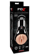 Load image into Gallery viewer, Pipedream Extreme Elite Rechargeable Cock Compressor Vibrating Masturbator - Pussy - Black/Vanilla
