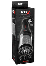 Load image into Gallery viewer, Pipedream Extreme Elite Rechargeable Talk Dirty Rotobator Masturbator - Pussy - Black/Clear/Flesh
