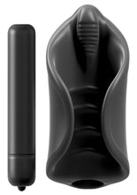 Load image into Gallery viewer, Pipedream Extreme Elite Vibrating Silicone Stimulator Masturbator with Bullet - Black
