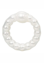 Load image into Gallery viewer, Pearl Beaded Prolong Silicone Cock Ring - White

