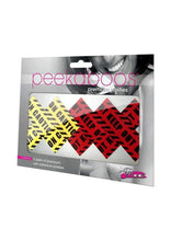 Load image into Gallery viewer, Peekaboos Caution X Pasties - Red/Yellow
