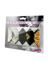 Load image into Gallery viewer, Peekaboos Reversible Sequin X Pasties - Black/Gold
