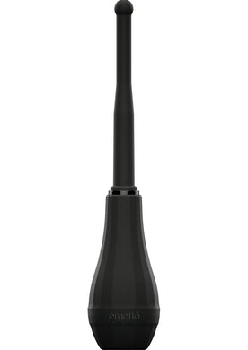 Perfect Fit Ergoflo Director 8in Silicone Flex Tip Anal Douche - Black