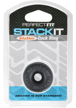 Load image into Gallery viewer, Perfect Fit Stackit Silaskin Cock Ring - Black/Clear
