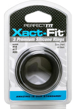Load image into Gallery viewer, Perfect Fit Xact-Fit Silicone Ring Kit Assorted Size - Black - 3 Pack
