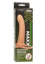 Load image into Gallery viewer, Performance Maxx Rechargeable Silicone Ribbed Dual Penetrator Extender - Vanilla

