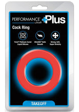 Load image into Gallery viewer, Performance Plus Takeoff Silicone Cock Ring - Black/Red
