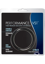 Load image into Gallery viewer, Performance Vs1 Pure Premium Silicone Cock Rings - Black - Medium - 3 Pack
