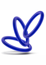 Load image into Gallery viewer, Performance Vs1 Pure Premium Silicone Cock Rings - Blue/Indigo - Medium - 3 Pack
