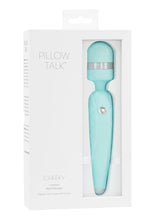 Load image into Gallery viewer, Pillow Talk Cheeky Silicone Rechargeable Wand Massager - Teal
