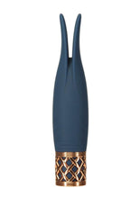 Load image into Gallery viewer, Pillow Talk Secrets Playful Rechargeable Silicone Massager - Blue/Rose Gold
