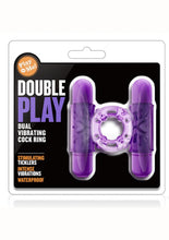 Load image into Gallery viewer, Play with Me Double Play Dual Vibrating Cock Ring - Purple
