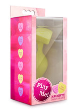 Load image into Gallery viewer, Play with Me Naughty Candy Heart Spank Me Silicone Butt Plug - Yellow
