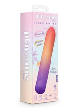 Load image into Gallery viewer, Play with Me Sunset Passion Rechargeable Silicone Vibrator - Orange/Purple
