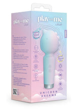 Load image into Gallery viewer, Play with Me Unicorn Dreams Silicone Rechargeable Clitoral Stimulator - Blue/Green
