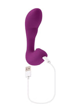 Load image into Gallery viewer, Playboy Arch Rechargeable Silicone Vibrator with Clitoral Stimulator

