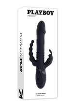 Load image into Gallery viewer, Playboy Big Bunny Energy Rechargeable Silicone Rabbit Vibrator - Black

