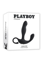 Load image into Gallery viewer, Playboy Come Hither Rechargeable Silicone Vibrating Prostate Massager - Black
